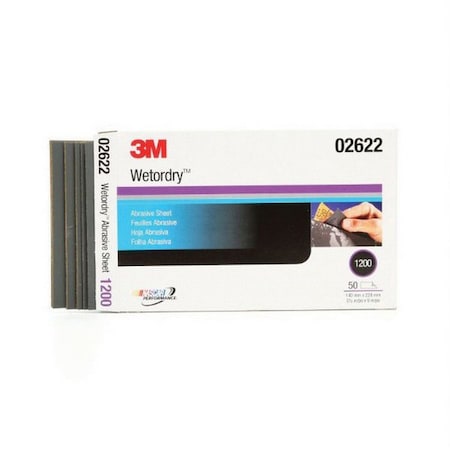 3M 3M Wetordry Abrasive Sheet 434Q, 02622, 5-1/2 in. x 9 in., 1200, 50PK 7000120121